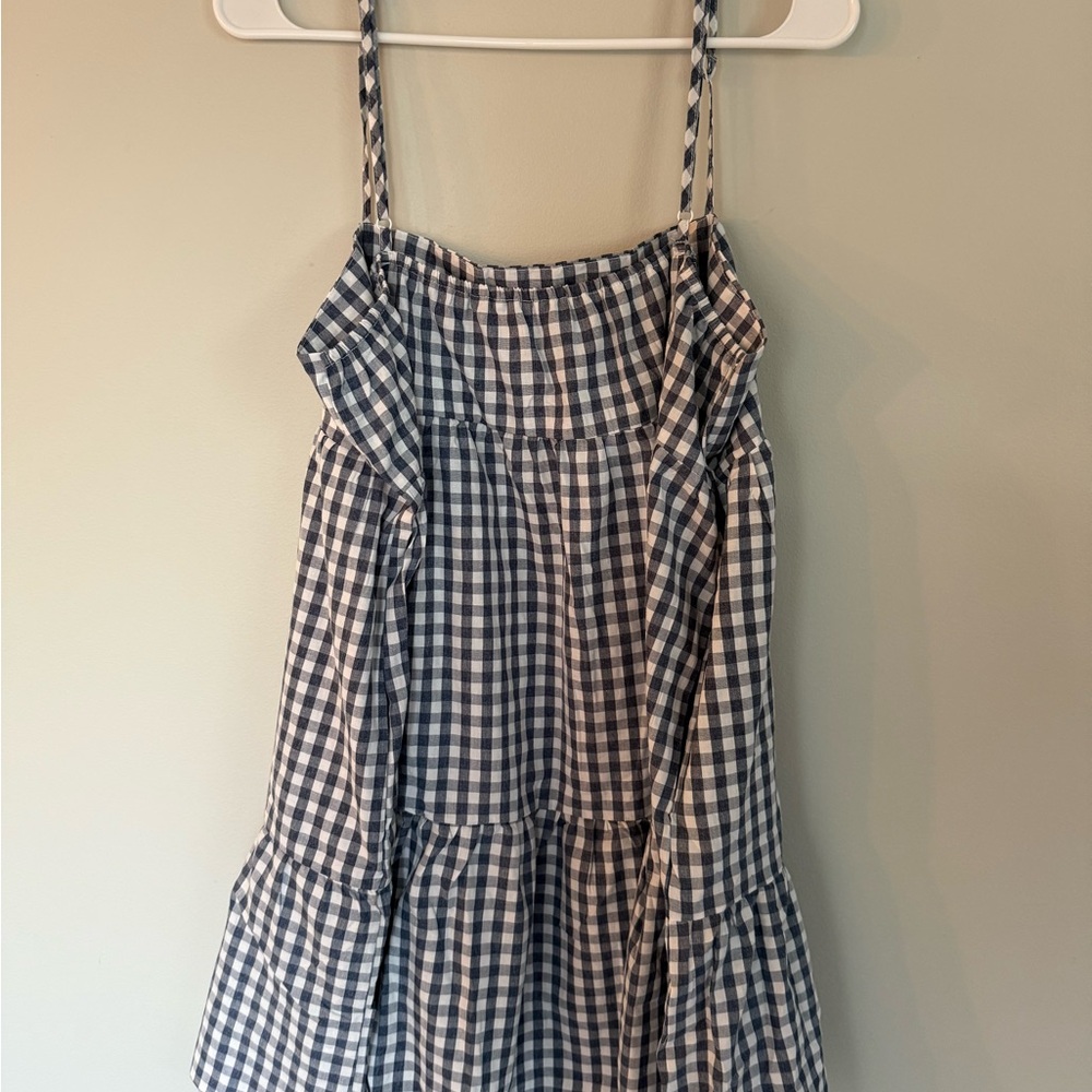 Blue and White Gingham Dress
